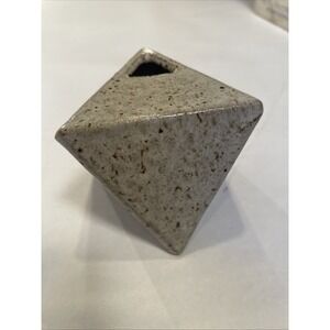 Japanese Ikebana Flower Vase Ceramic 2.5"W 2"H Octahedron Oribe Made in Japan